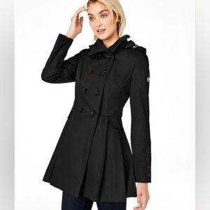 Calvin Klein Double Breasted Skirted Raincoat